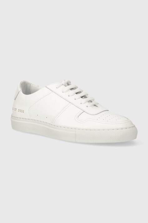Кожени маратонки Common Projects BBall Low in Leather в бяло 3864