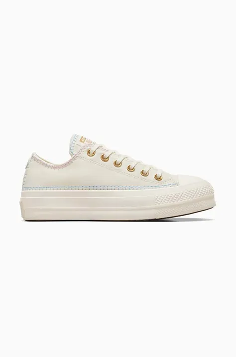 Πάνινα παπούτσια Converse Chuck Taylor All Star Lift χρώμα: άσπρο, A08732C