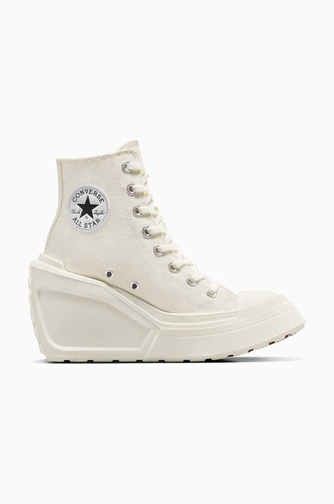 Converse tenisi Chuck 70 De Luxe Wedge femei, culoarea alb, A06479C