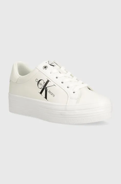 Calvin Klein Jeans sneakers VULC FLATFORM LACEUP culoarea alb, YW0YW00847