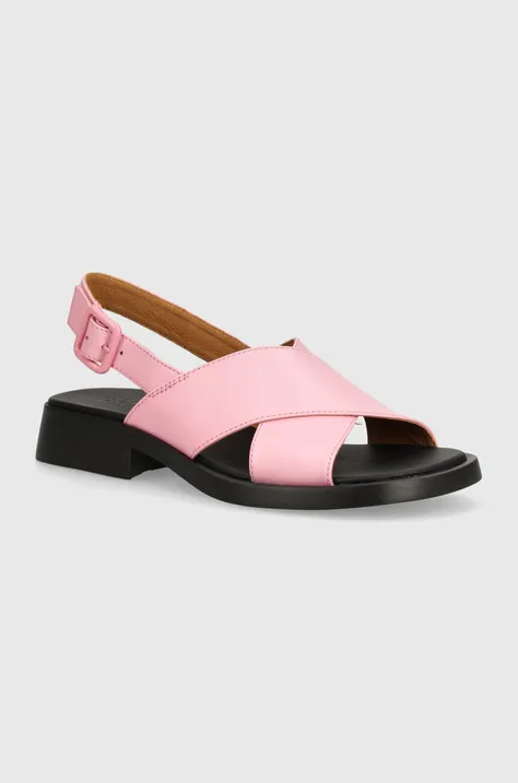 Usnjeni sandali Camper Dana ženski, roza barva, K201600-003