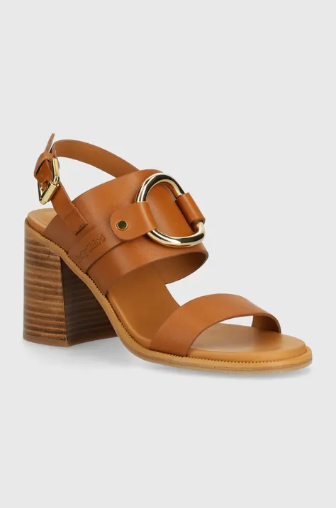 Kožené sandále See by Chloé Hana hnedá farba, SB42083A