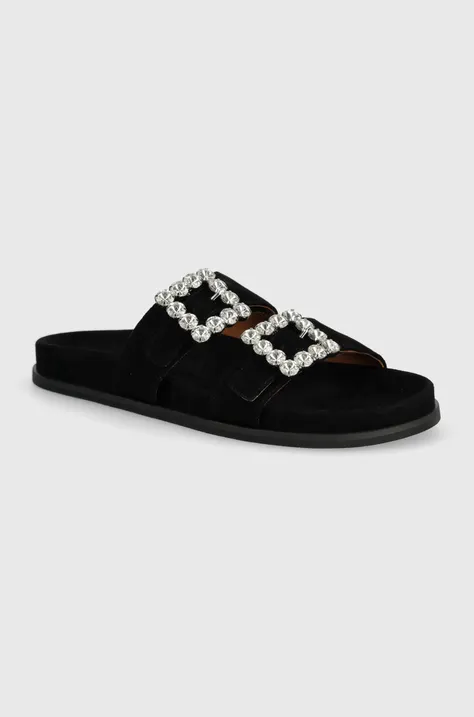 Semišové pantofle Billi Bi dámské, černá barva, A7140