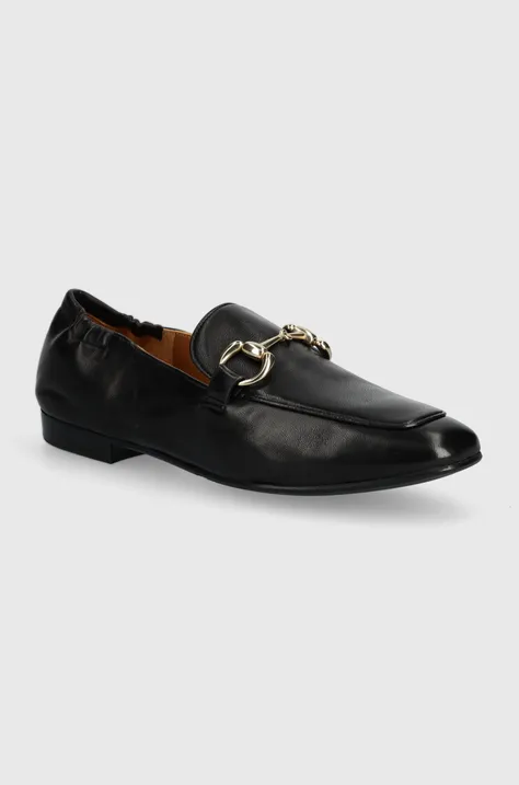 Kožené mokasíny Billi Bi dámské, černá barva, na plochém podpatku, A1918