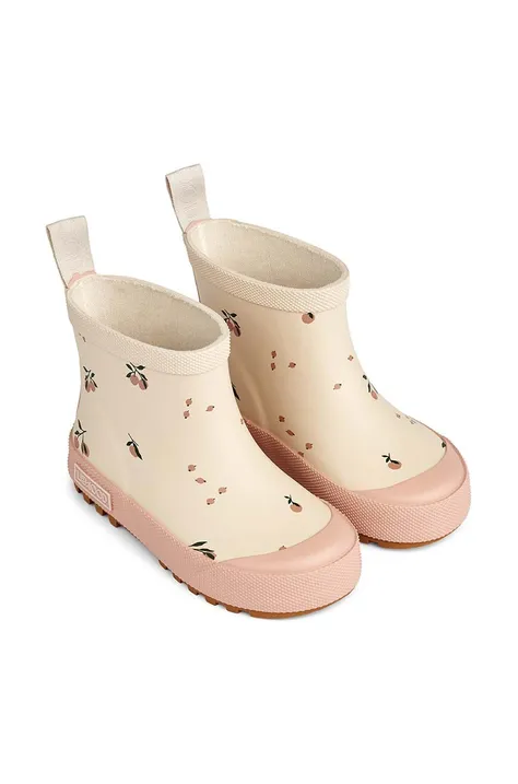 Otroški gumijasti škornji Liewood Tekla Printed Rainboot roza barva