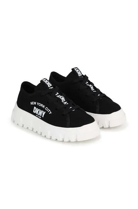 Παιδικά αθλητικά παπούτσια DKNY χρώμα: μαύρο