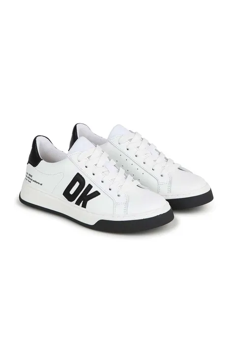 Dětské kožené sneakers boty Dkny bílá barva
