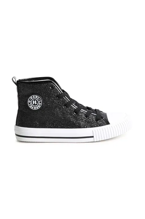 Παιδικά πάνινα παπούτσια Karl Lagerfeld χρώμα: μαύρο