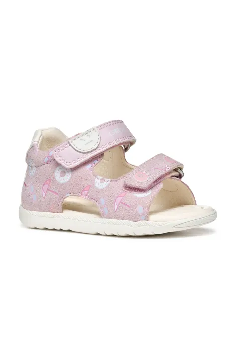 Geox sandali in camoscio SANDAL MACCHIA colore rosa