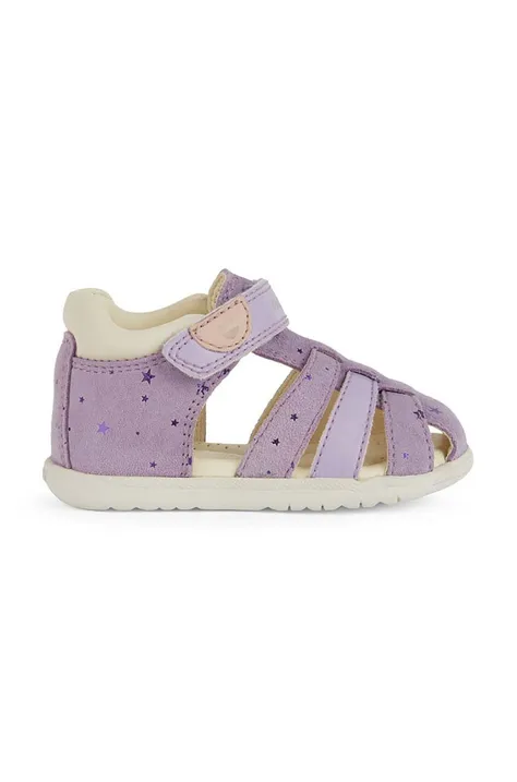 Detské kožené sandále Geox SANDAL MACCHIA fialová farba