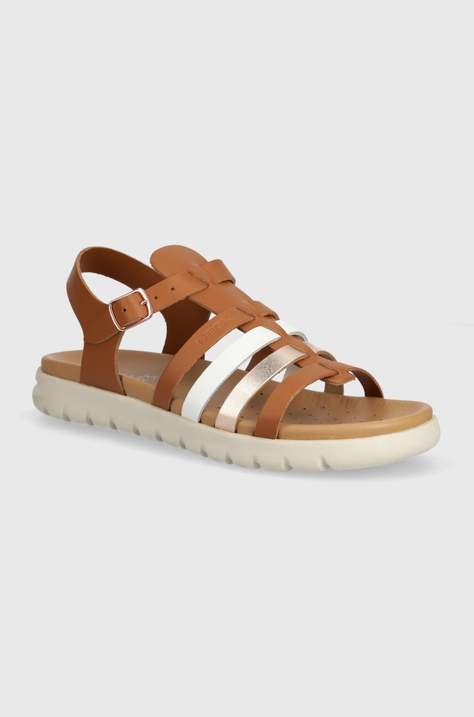 Geox sandale din piele pentru copii SANDAL SOLEIMA culoarea maro