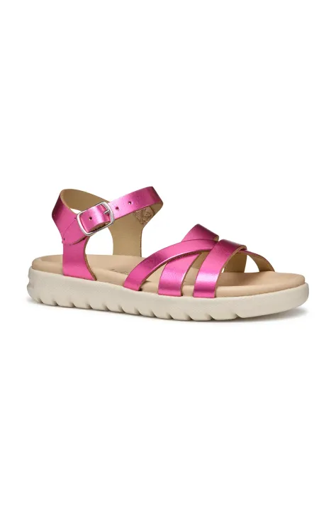 Dječje kožne sandale Geox SANDAL SOLEIMA boja: zlatna, J45GSA.000CF