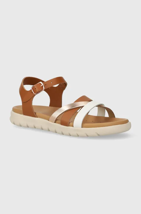 Geox sandale din piele pentru copii SANDAL SOLEIMA culoarea maro