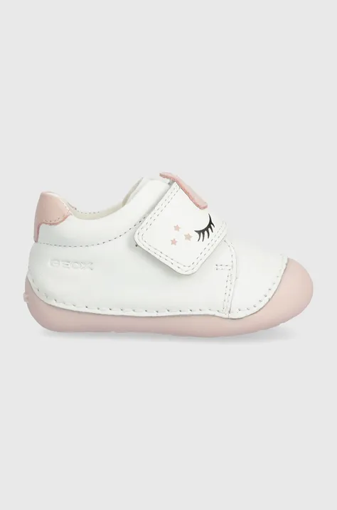 Δερμάτινα παιδικά κλειστά παπούτσια Geox TUTIM χρώμα: άσπρο