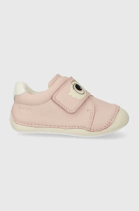 Δερμάτινα παιδικά κλειστά παπούτσια Geox TUTIM χρώμα: ροζ