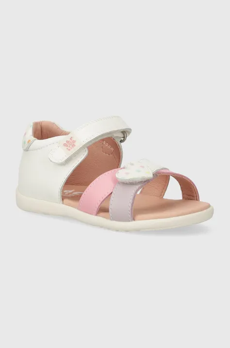 Detské kožené sandále Garvalin biela farba