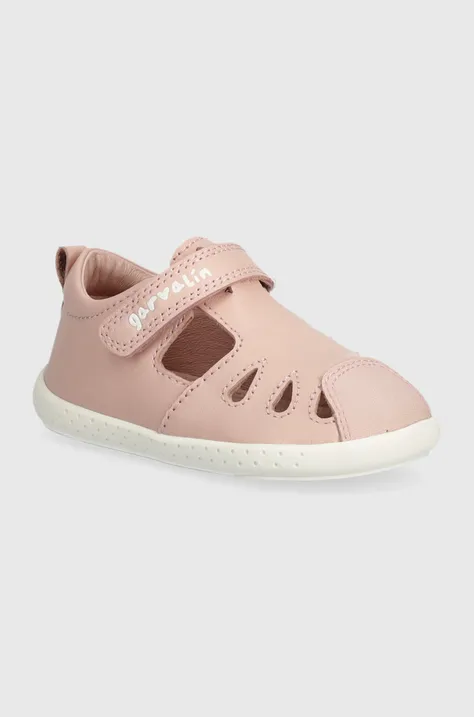 Dětské kožené sandály Garvalin růžová barva