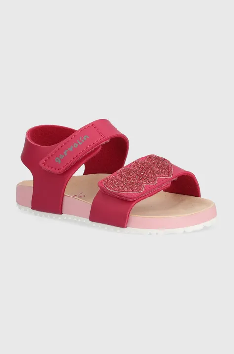 Dětské kožené sandály Garvalin růžová barva