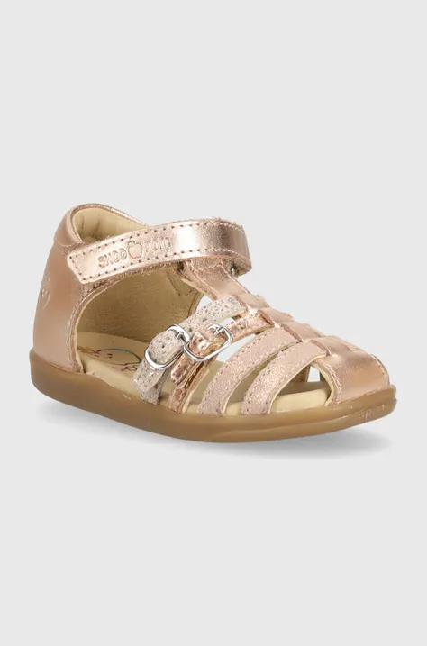 Dětské kožené sandály Shoo Pom PIKA SPART zlatá barva