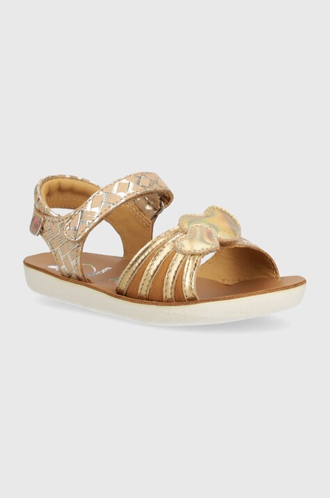 Shoo Pom sandale din piele pentru copii GOA HEART culoarea auriu