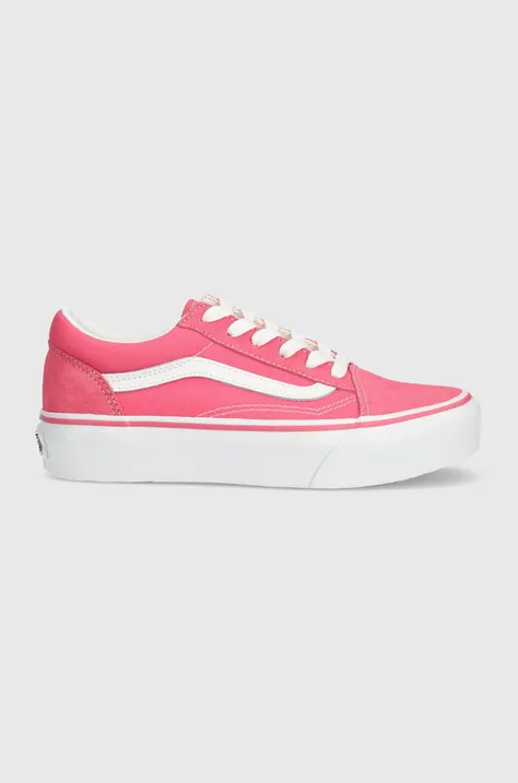 Παιδικά πάνινα παπούτσια Vans Old Skool Platform χρώμα: ροζ