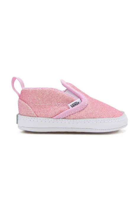 Παιδικά πάνινα παπούτσια Vans Slip-On V Crib χρώμα: ροζ