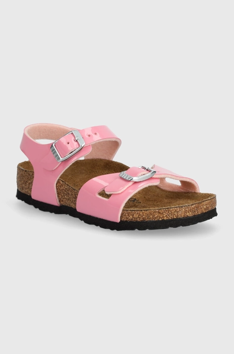 Detské sandále Birkenstock Rio Kids BF Patent ružová farba