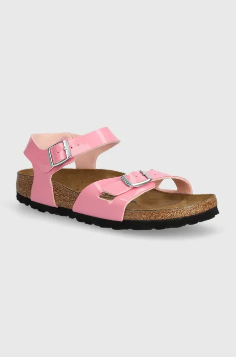 Detské sandále Birkenstock Rio Kids BF Patent ružová farba