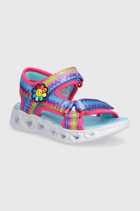 Skechers sandały dziecięce HEART LIGHTS SANDALS MISS VIBRANT kolor turkusowy