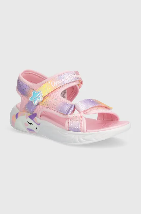 Detské sandále Skechers UNICORN DREAMS SANDAL MAJESTIC BLISS ružová farba