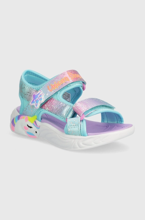 Skechers sandale copii UNICORN DREAMS SANDAL MAJESTIC BLISS culoarea turcoaz