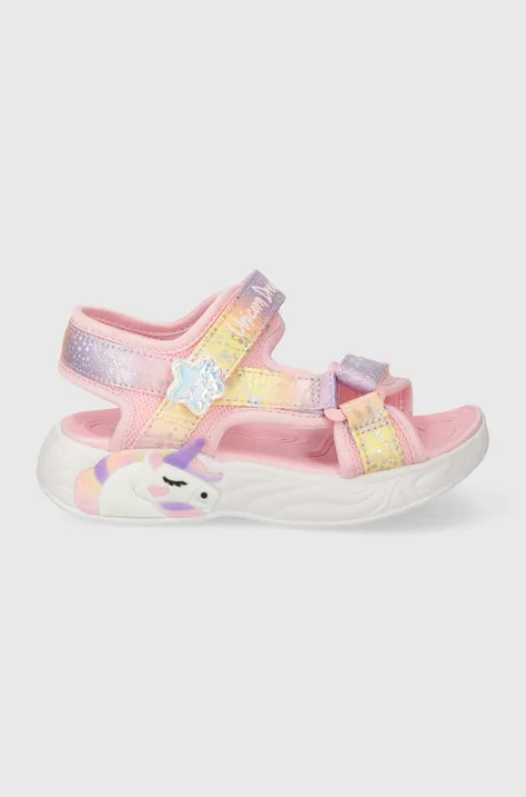Detské sandále Skechers UNICORN DREAMS SANDAL MAJESTIC BLISS ružová farba