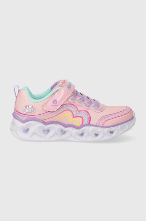 Dětské sneakers boty Skechers HEART LIGHTS RETRO HEARTS růžová barva