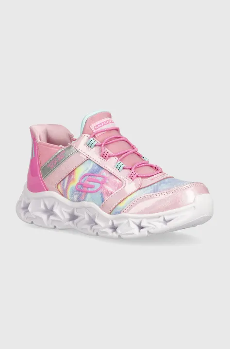 Παιδικά αθλητικά παπούτσια Skechers GALAXY LIGHTS TIE DYE TAKEOFF χρώμα: ροζ
