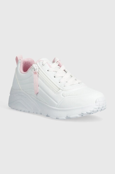 Dětské sneakers boty Skechers UNO LITE EASY ZIP bílá barva