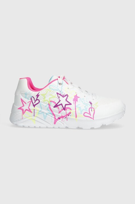Dětské sneakers boty Skechers UNO LITE MY DRIP bílá barva