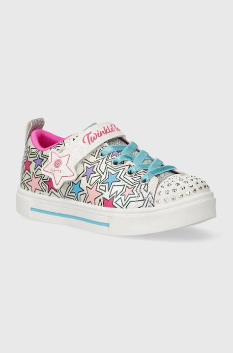 Otroške teniske Skechers TWINKLE SPARKS SHIMMER STARS bela barva