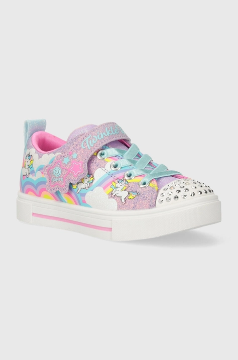 Детски ниски кецове Skechers TWINKLE SPARKS JUMPIN CLOUDS в лилаво