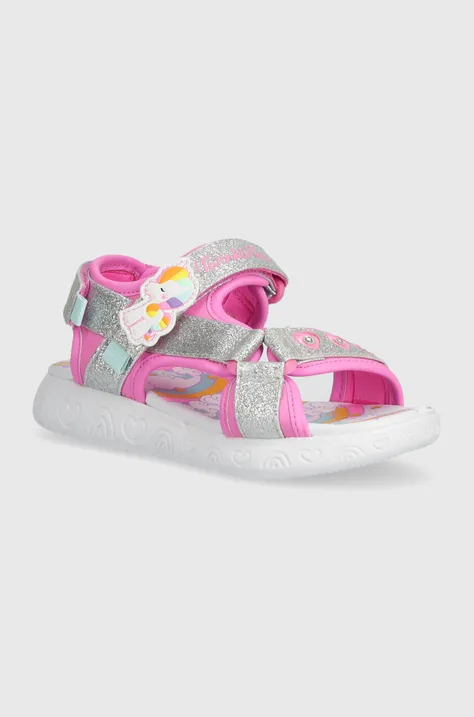 Detské sandále Skechers RAINBOW SHINES UNICORN SPARKLES ružová farba