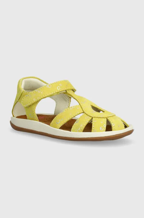 Detské nubukové sandále Camper žltá farba