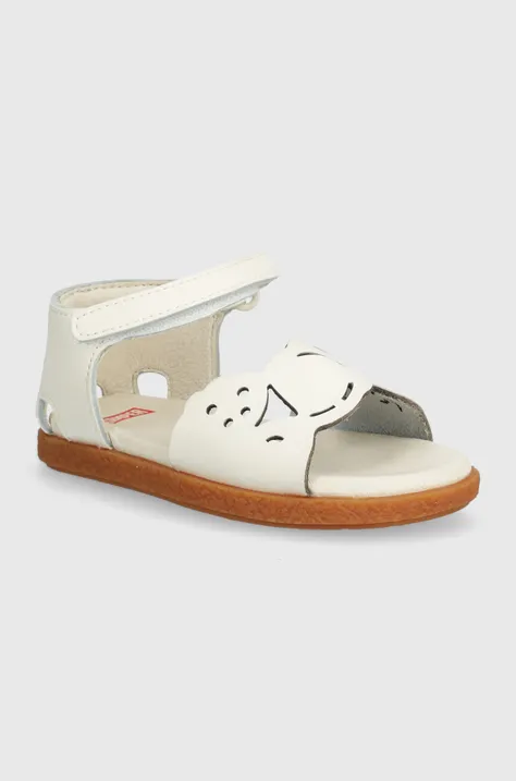 Detské kožené sandále Camper biela farba