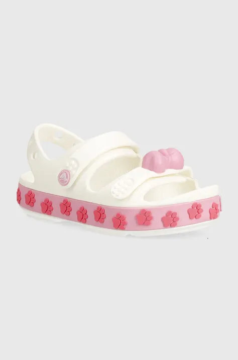 Detské sandále Crocs Crocband Cruiser Pet Sandal biela farba