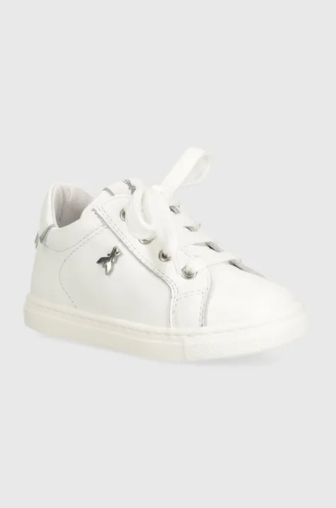 Dětské kožené sneakers boty Patrizia Pepe bílá barva