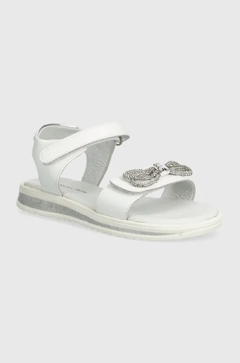 Patrizia Pepe sandale din piele pentru copii culoarea alb