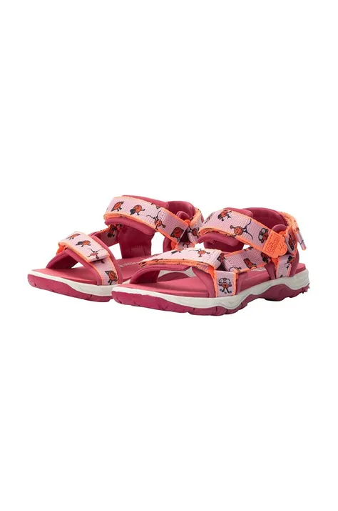 Detské sandále Jack Wolfskin SMILEYWORLD ružová farba
