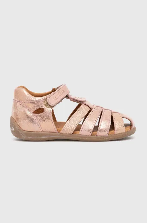 Dětské kožené sandály Froddo růžová barva
