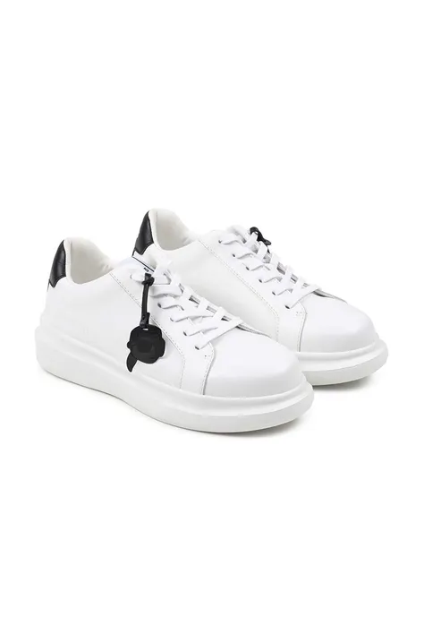 Дитячі шкіряні кросівки Karl Lagerfeld колір білий