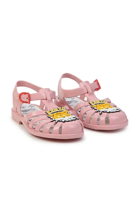Otroški sandali Kenzo Kids roza barva