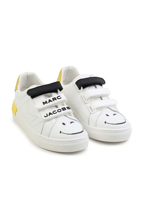 Otroške usnjene superge Marc Jacobs x Smiley bela barva