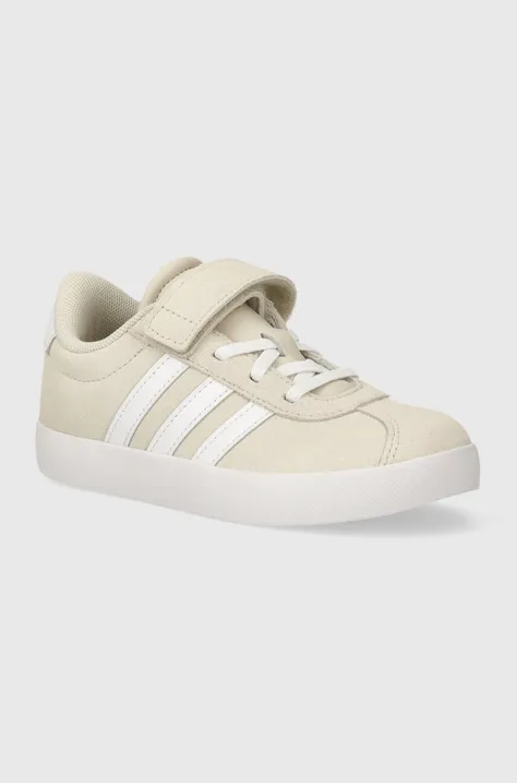 Dječje tenisice od brušene kože adidas VL COURT 3.0 EL C boja: bež